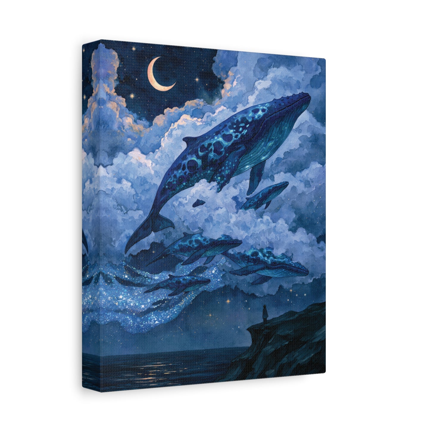 canvas art with whale designs