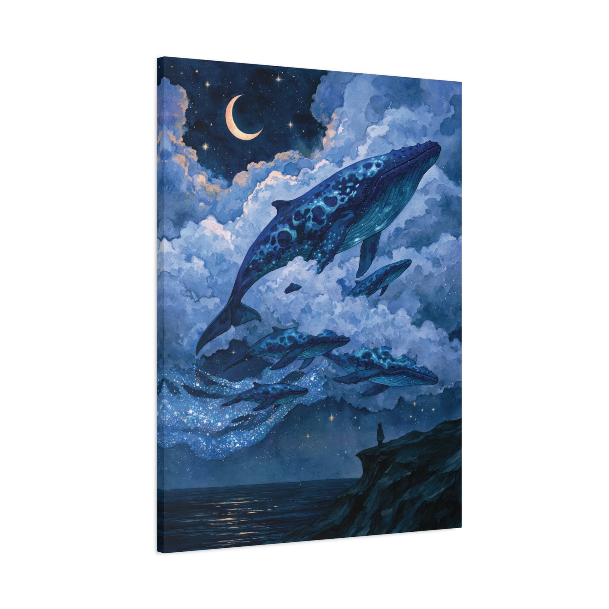 canvas art with whale designs