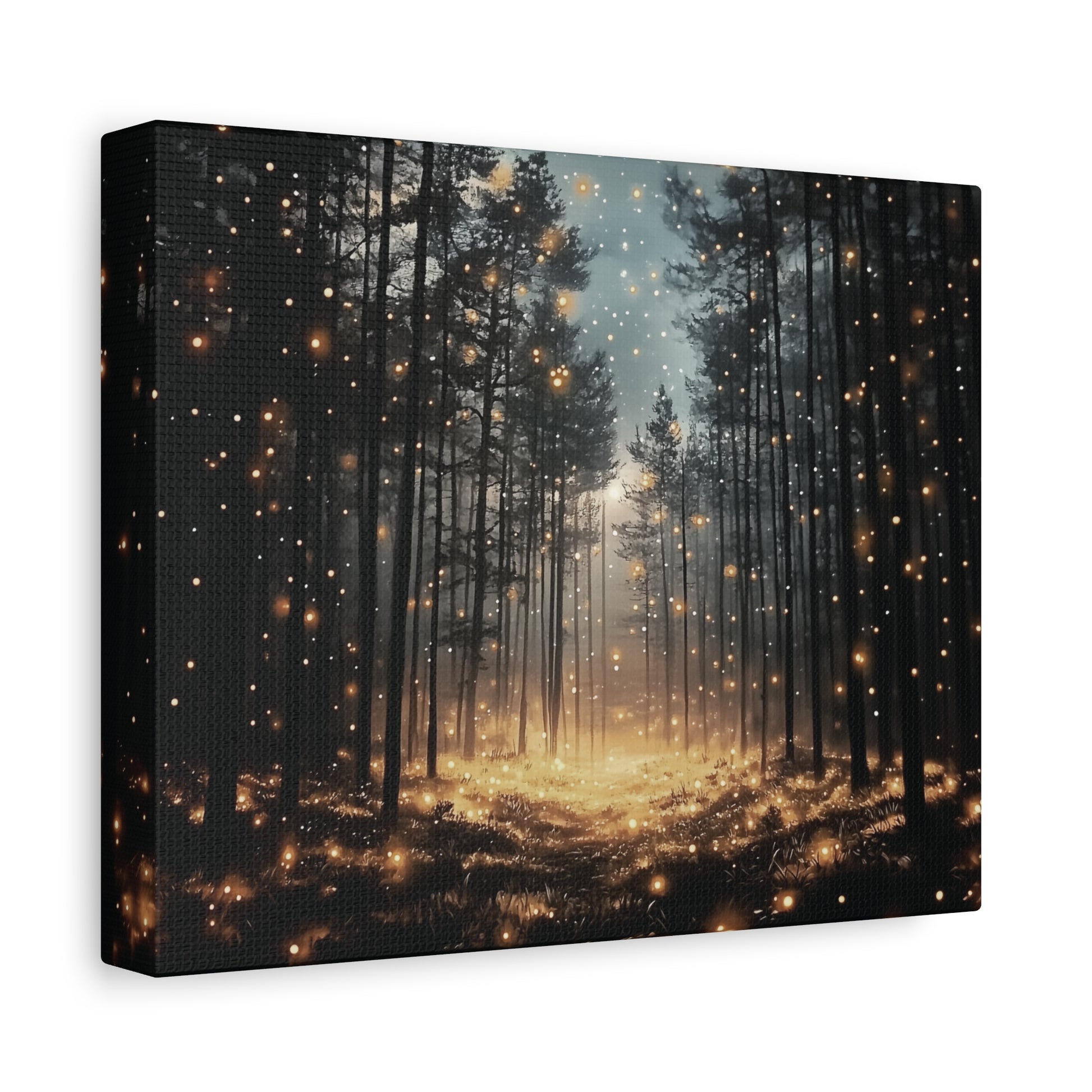 Canvas print of a forest scene with glowing lights