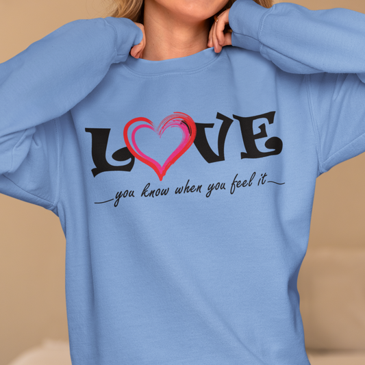 Love and Heart Unisex Sweatshirt, Gift for Him/Her, Cozy Jumper, Valentine's Day Top, Romantic Apparel, Valentines Day Sweater