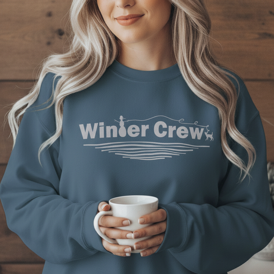 Custom Winter Crew Cat or Dog Graphic Sweatshirt, Personalized Winter Season Sweater, Crewneck Jumper for Pet Lovers, Winter Apparel