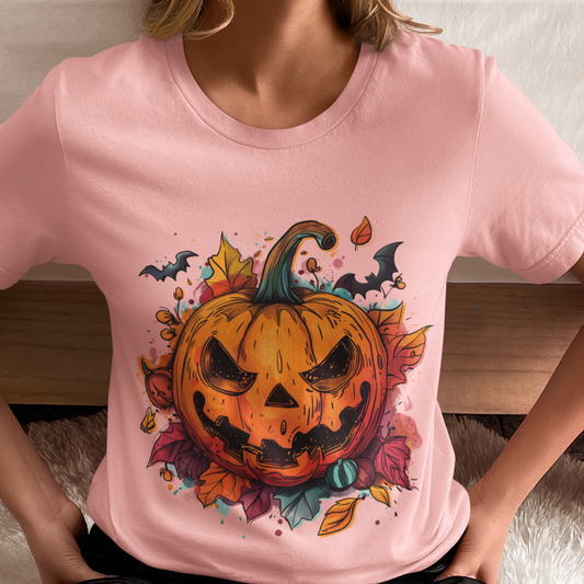 Halloween Shirt, Halloween Pumpkin T-Shirt, Halloween Doodles Shirt, Ghost Shirt, Halloween Bat Shirt, Spooky Shirt, Funny Halloween Shirt