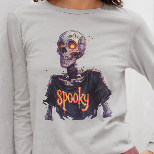 Funny Skeleton Long Sleeve, Scary Skeleton Long Sleeve, Halloween Long Sleeve, Spooky Halloween, Punk Skeleton Long Sleeve, Spooky Season