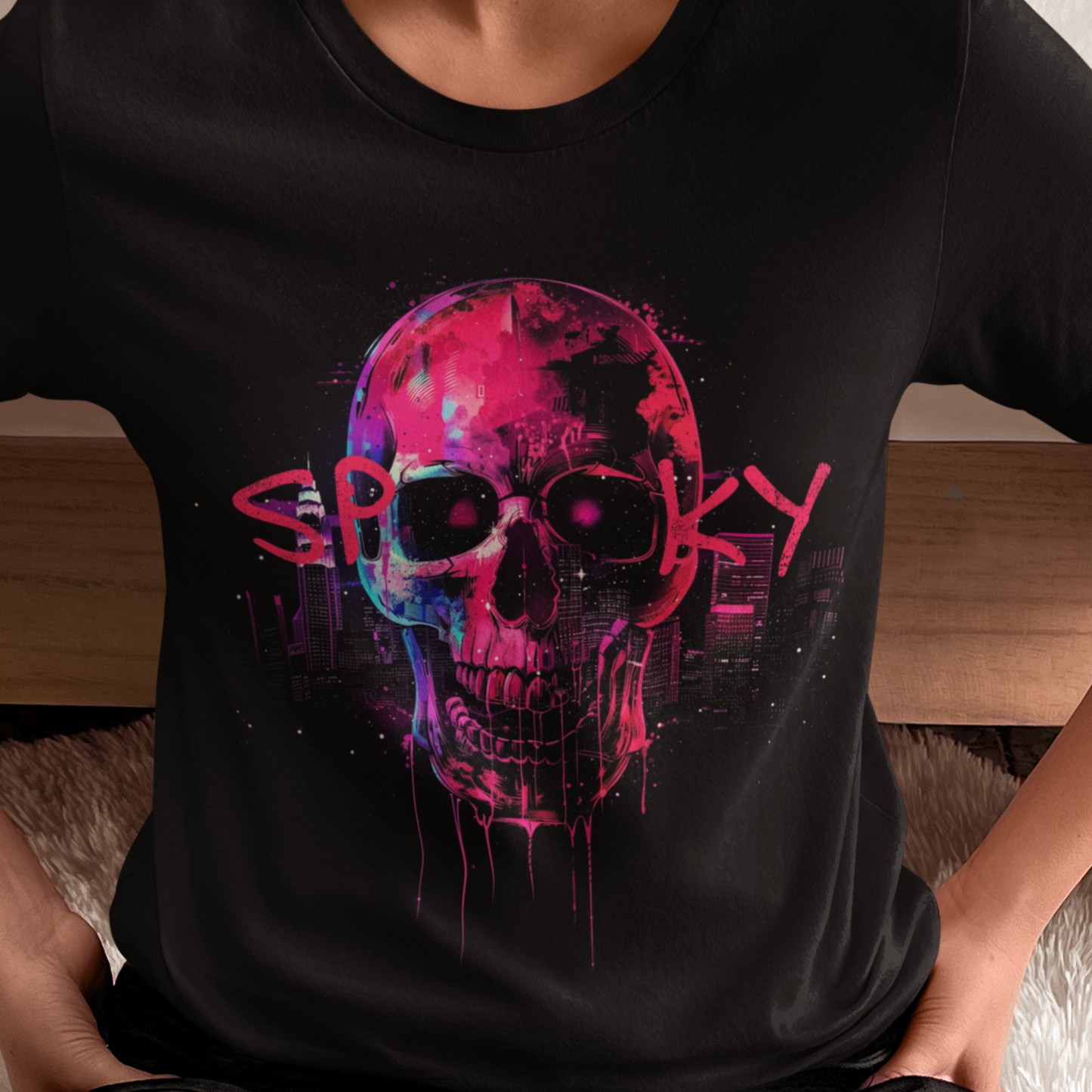 Spooky Skull Shirt, Halloween Shirt, Skull Shirt, Spooky TShirt, Halloween Gift, Halloween Gift Idea, Scary Halloween Shirt, Neon Skull Tee