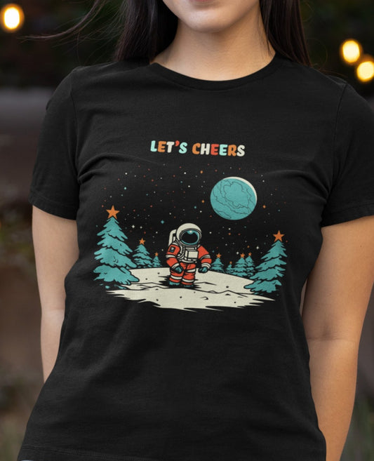 Christmas Shirt, Astronaut Shirt, Spaceman Shirt, Funny Christmas T-Shirt, Space Shirt, Christmas Gift Idea, Let's Cheers Shirt