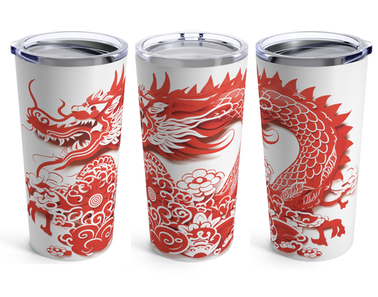 Chinese New Year Tumbler, 2024 CNY Tumbler, Red Dragon Tumbler, Year of the Dragon Tumbler, Lunar New Year Tumbler, 2024 Lunar Year Gift
